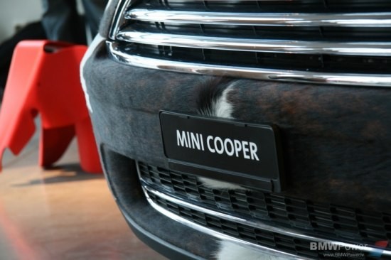 Mini Cooper облечен в кожа